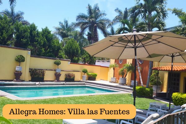Allegra Homes Villa las Fuentes with private pool, gardens and palm trees in Cuernavaca, part of the Allegra World Cup 2026 enclave.