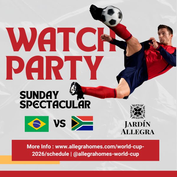 Promotional graphic for Brazil vs Nigeria World Cup Watch Party titled Sunday Spectacular