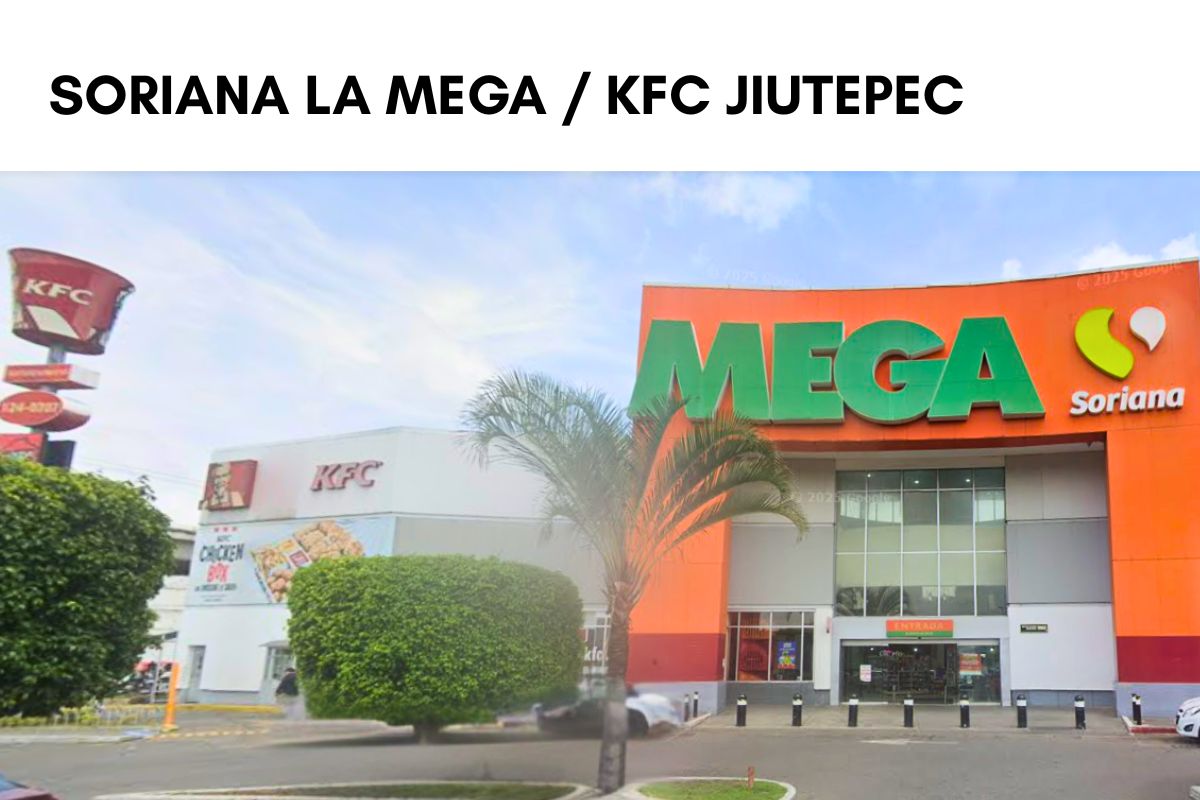 KFC, Pizza Hut y Soriana Mega en Jiutepec, zona de servicios cercanos