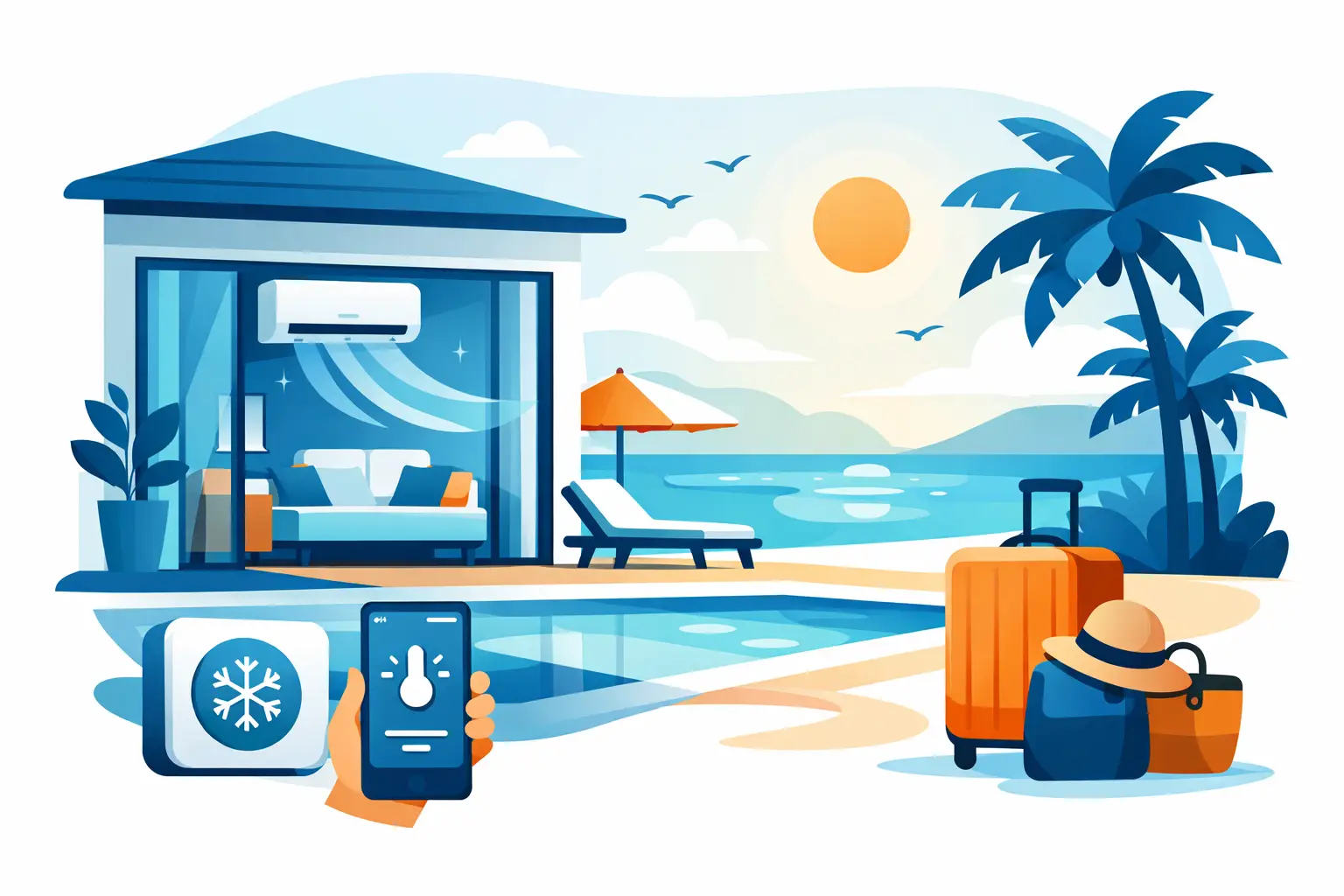 Renta vacacional con aire acondicionado