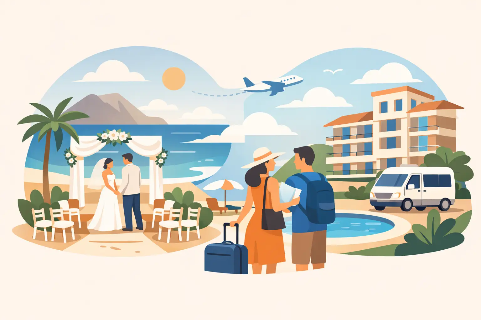 Bodas destino: cómo hospedar a tus invitados