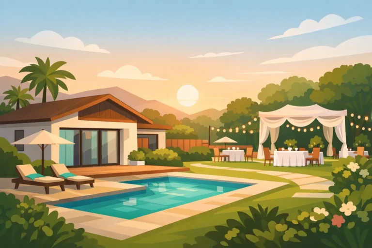 Casa vacacional cerca de jardín de eventos