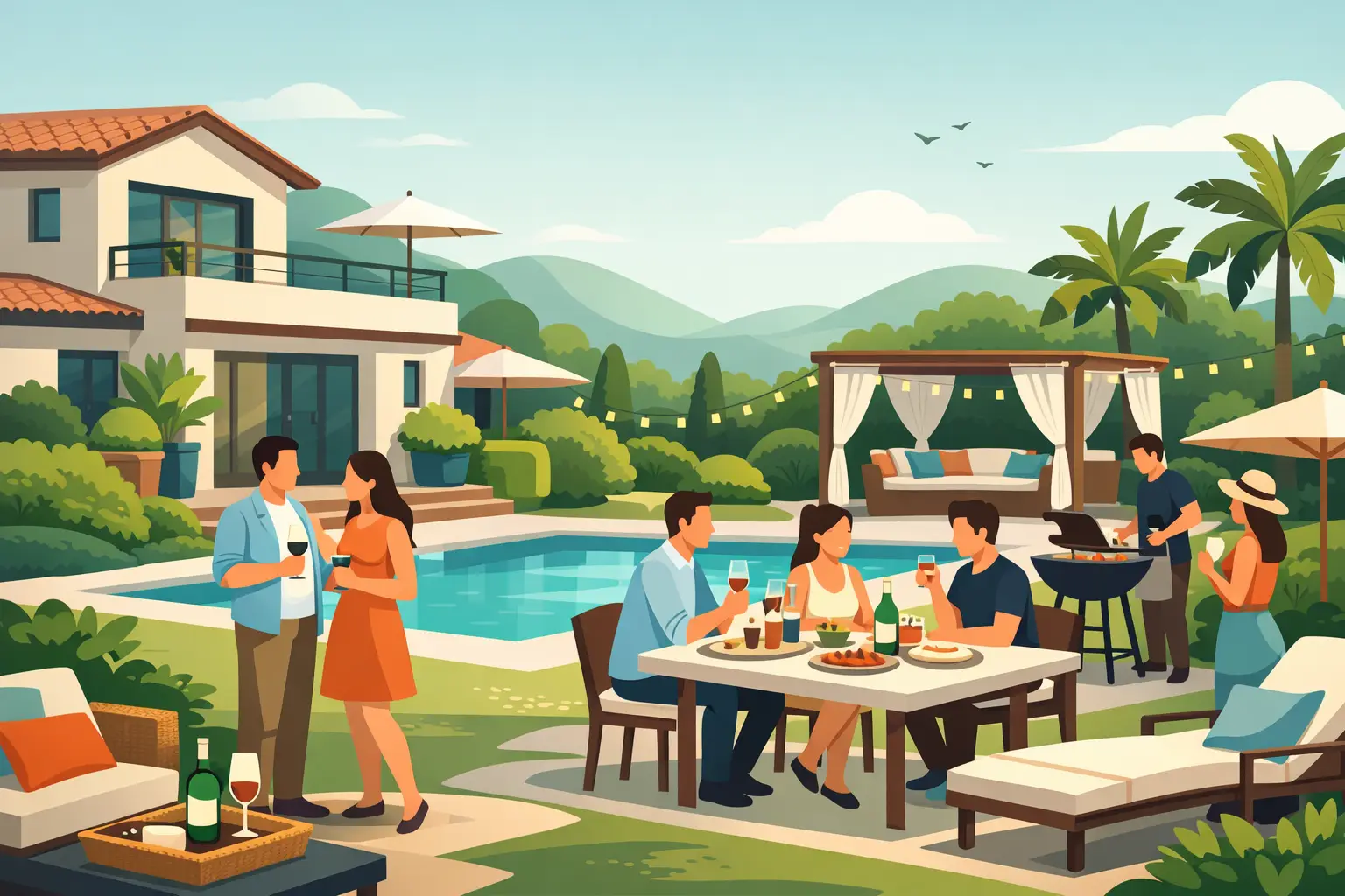 Villa con jardín para reunión: cómo elegir bien