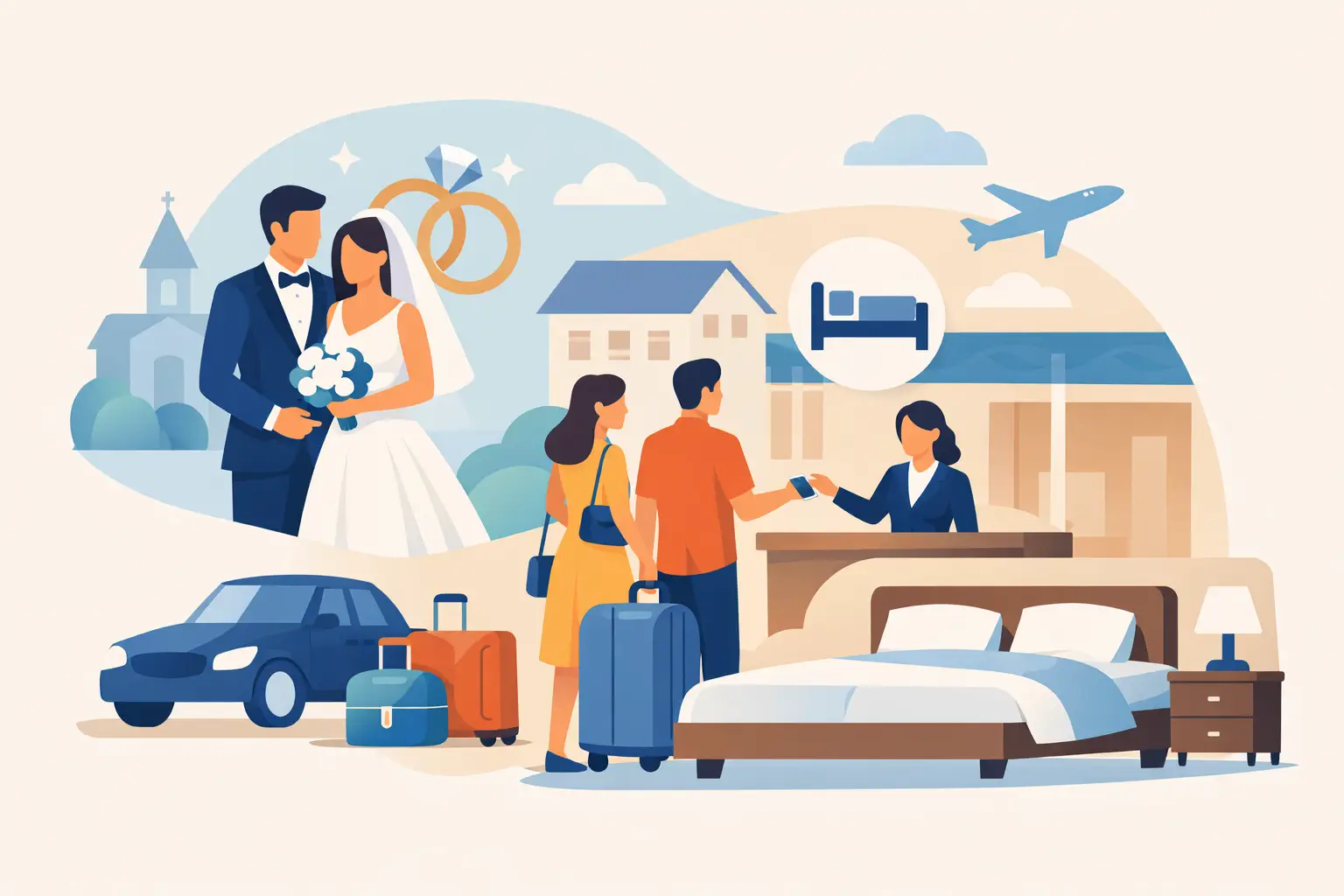 Cómo hospedar invitados de boda sin complicarte