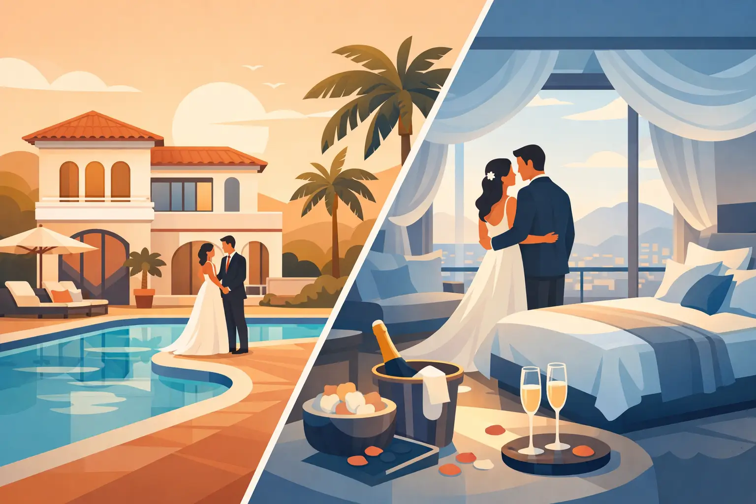 Villa o suite para boda: cuál te conviene