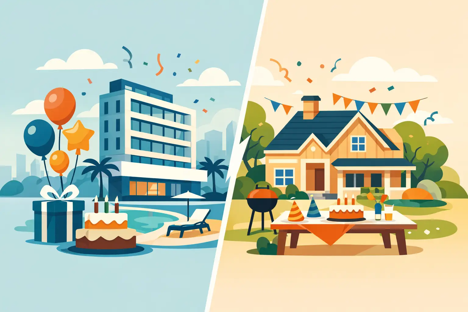 Hotel o casa para cumpleaños: cuál conviene más
